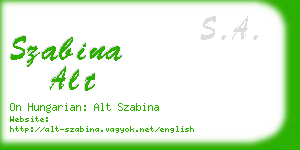 szabina alt business card